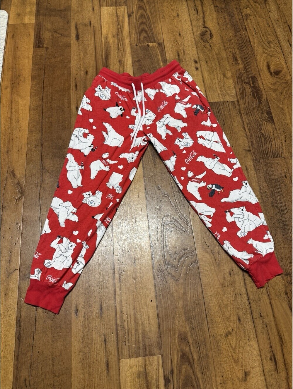 Coca-Cola Polar Bear Red Sweatpants Soda Theme Clothing Advertising